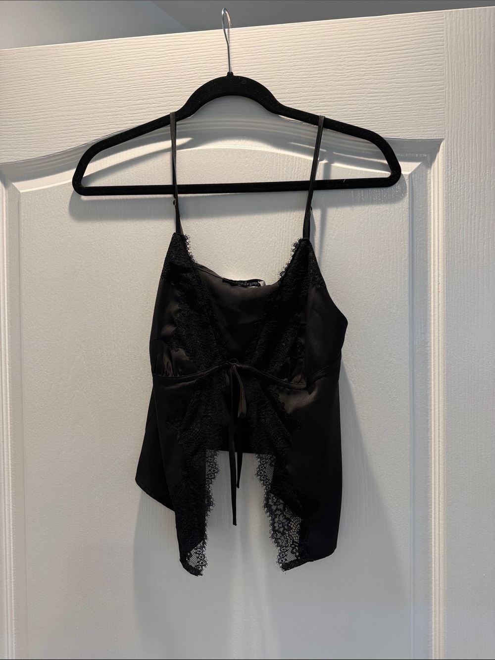 NWT Black Lace-Trim Cami Top